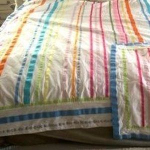 🟡 PB TEEN Ribbon Stripe DUVET COVER/SHAM (FULL)